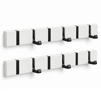 VĚŠÁK Bílý 2er-Set bambus - bílá, kov/dřevo (60/5.5/1.5cm) - Relaxdays