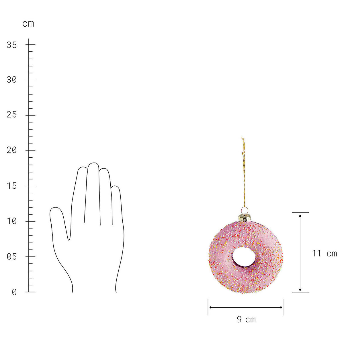 BAUMANHÄNGER Hang On Donut - Pink, Glas (9/11/3.5cm) - Butlers