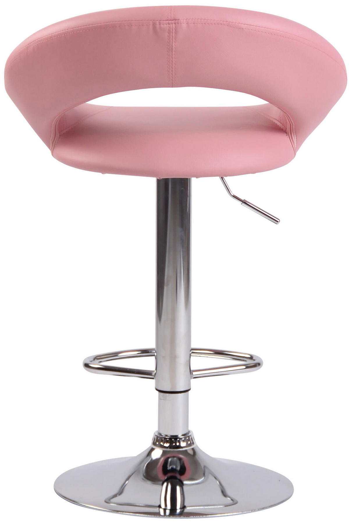 BARHOCKER Olin, Gestell Metall in Chromoptik, Kunstleder Pink - Chromfarben/Rosa, Kunststoff/Textil (53/100/47cm) - TPFLiving