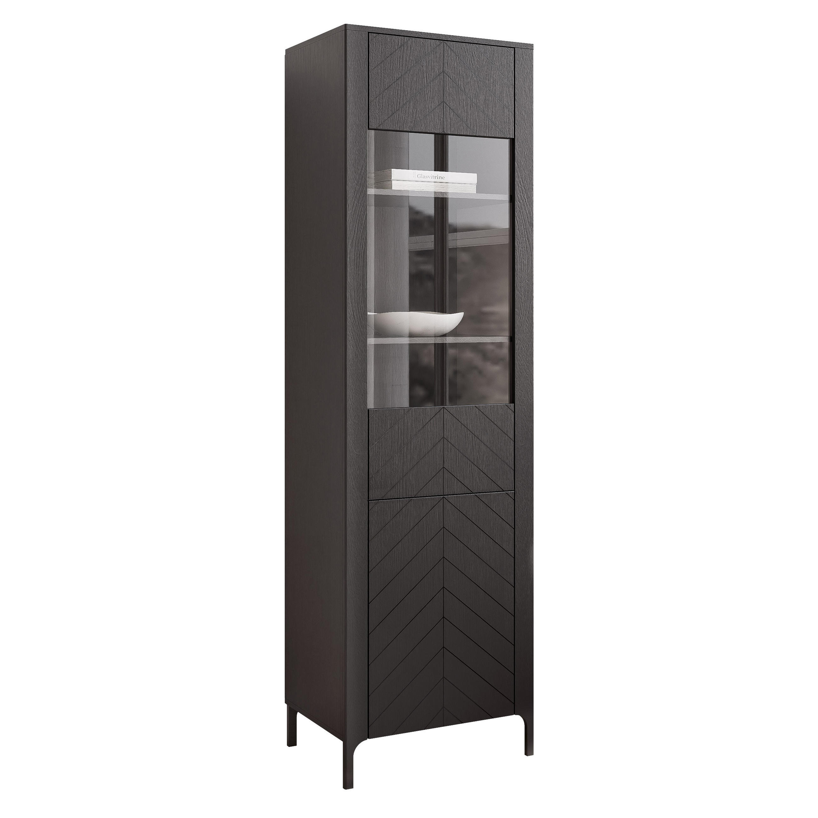 Idohome Vitrine Schwarz 59.6x197.1x40.6 cm