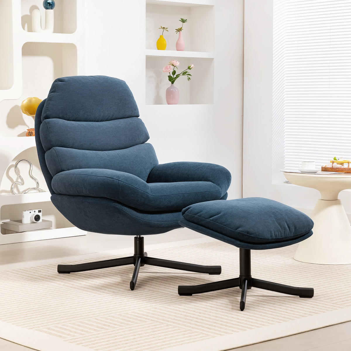 SESSEL Blau 93.0/78.0/100.0cm - Blau, Textil (78/100/93cm)