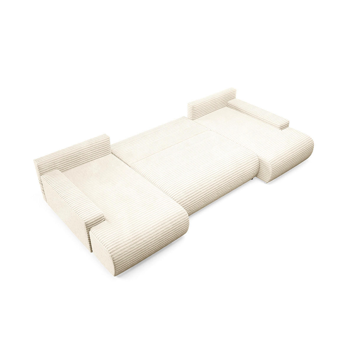 PANORAMASOFA Ivana 4 Sitzplätze Weiß - Weiß, Holz (350/85/172cm) - Petits-meubles