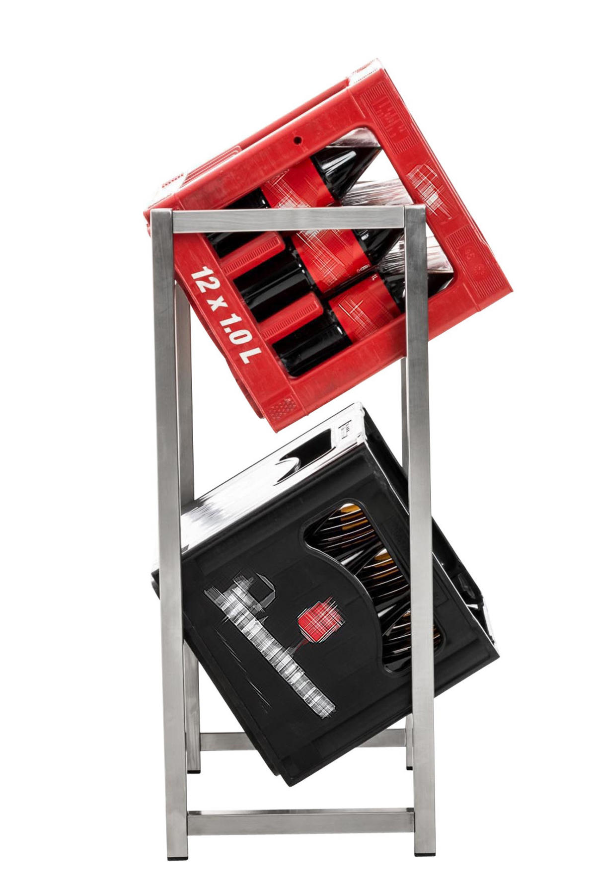 GETRÄNKESKISTENSTÄNDER Lenny - 2er Set - edelstahl - Edelstahlfarben, Metall (47/31/75cm) - TPFLiving