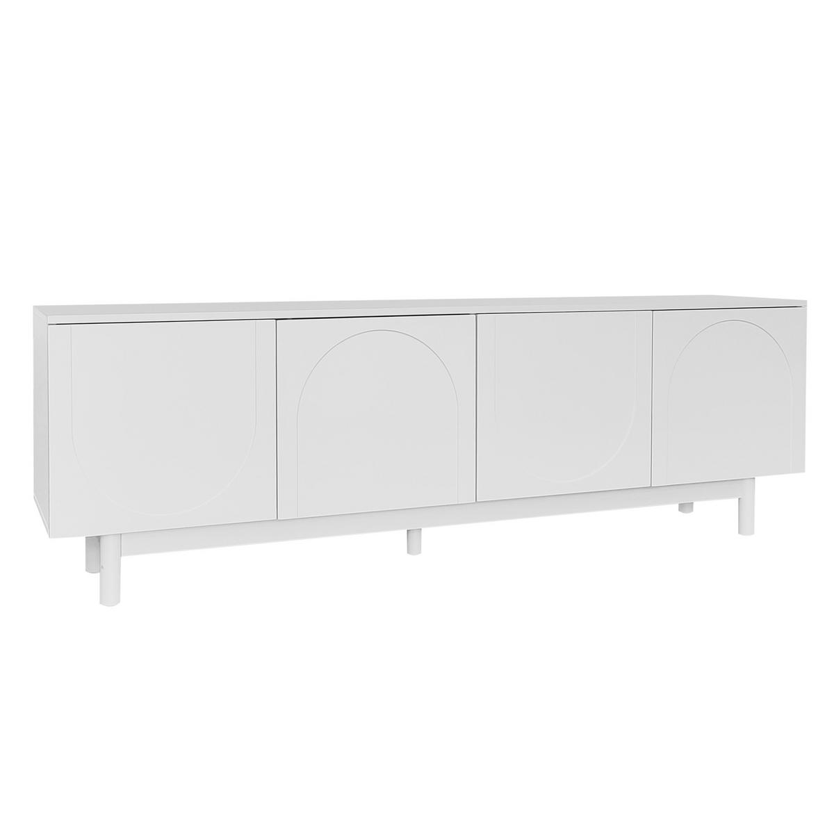 TV-ELEMENT mit 4 Türen 175 x 38 x 56 cm Weiß - Weiß, Holzwerkstoff (38/56/175cm) - Beauniv