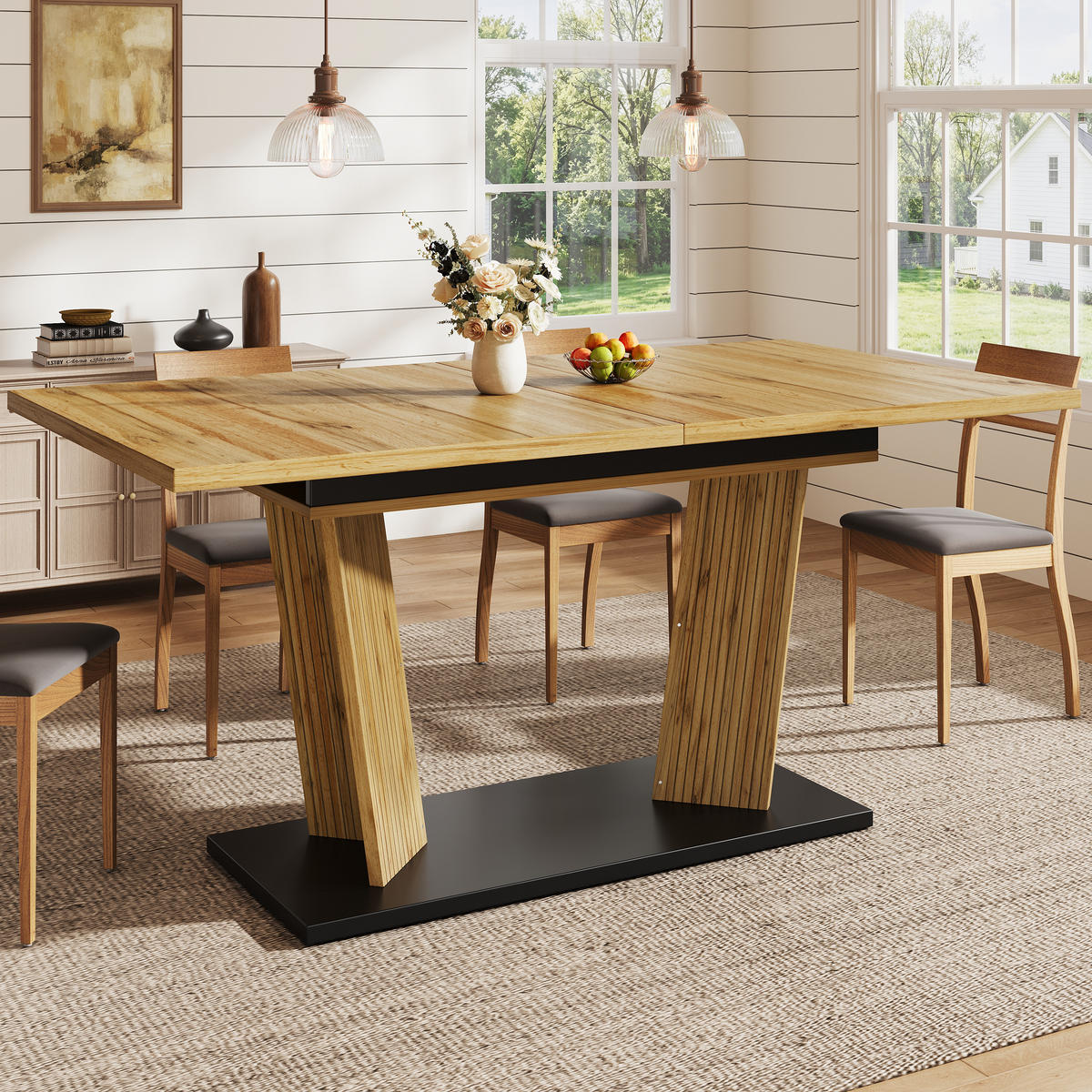 ESSTISCH ausziehbar 120-160/80/76 cm DE-39645 Eichenfarbe - Eichefarben, Holzwerkstoff (80/160/76cm) - ComfortXL