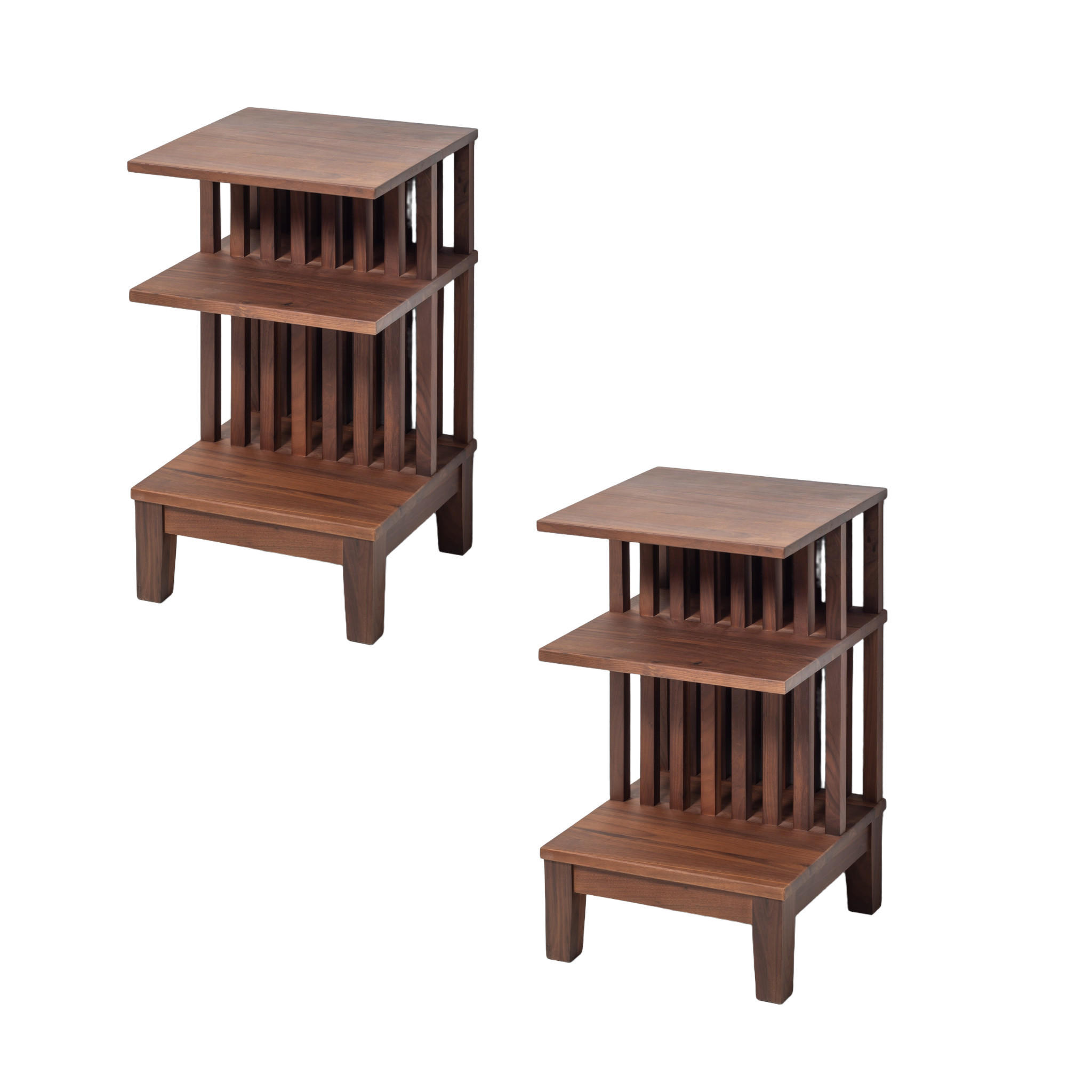NACHTTISCH Celine 2er Set, Walnuss - Braun, Holz (37.5/65/37.5cm) - WOODEK