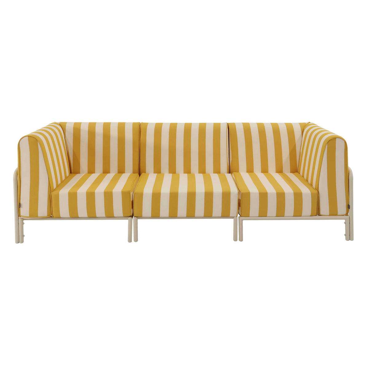 GARTENSOFA mit 3 Sitzplätzen, Gelb - Gelb, Textil (80/78/216cm) - Oviala