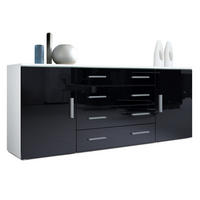 SIDEBOARD Verona Schwarz Hochglanz - Schwarz Hochglanz, Holzwerkstoff (166/72/35cm) - Vladon