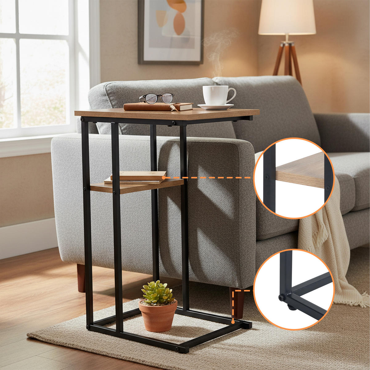 BEISTELLTISCH - Multicolor, Holzwerkstoff/Metall (30/40/60cm) - Relaxdays