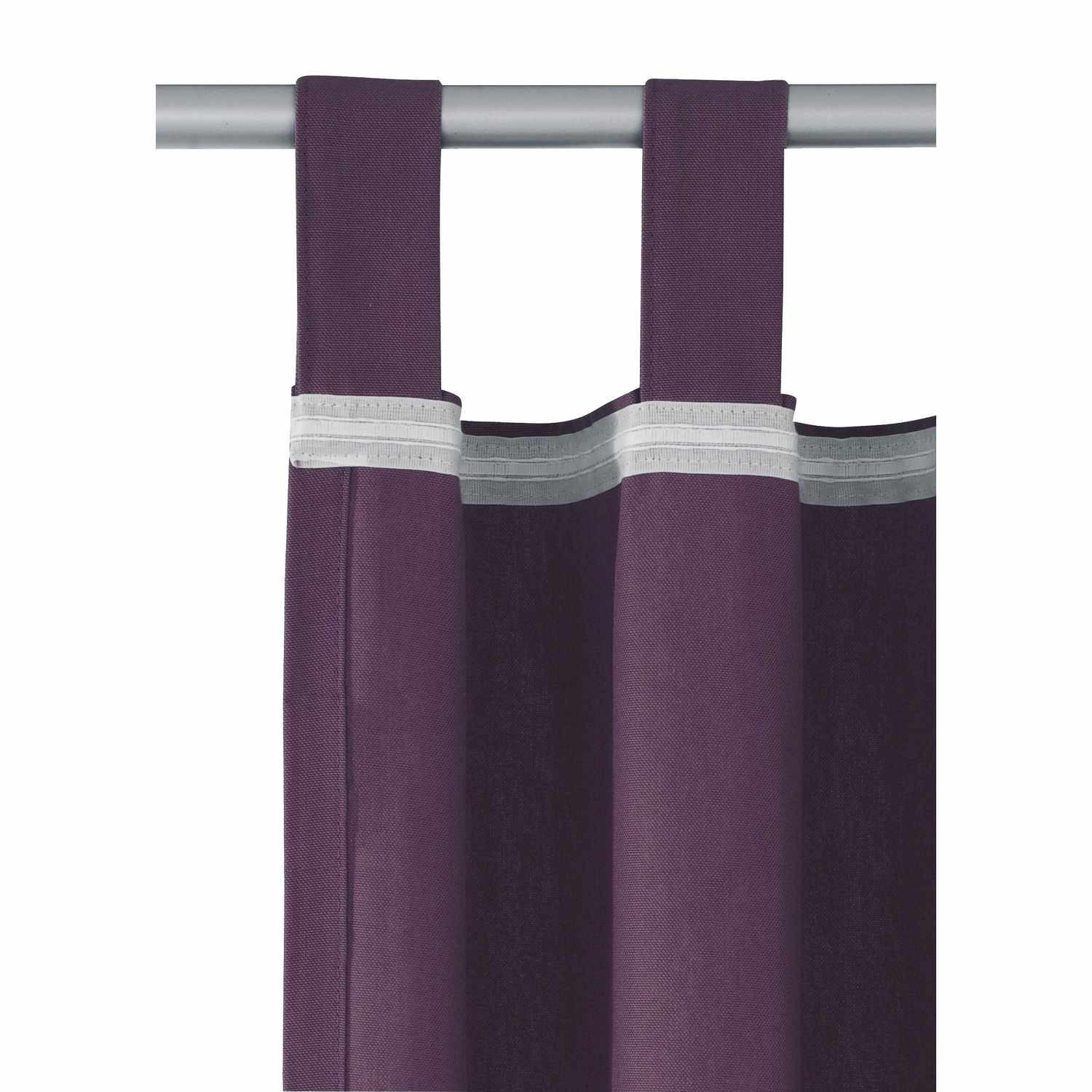 SCHLAUFENVORHANG IM UNI DESIGN DOVE Blickdicht - Brombeere, Textil (140/0.5/255cm) - Tom Tailor