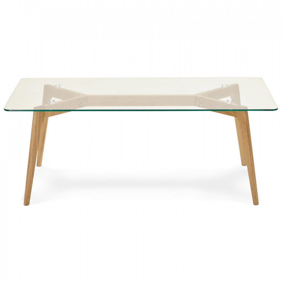 LOUNGETISCH transparent 120x60x46,5 cm - Eichefarben/Transparent, Glas/Holz (120/60/46.5cm) - AlterEgo