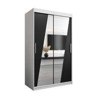 SCHWEBETÜRENSCHRANK 200/120/62 2-türig - Silberfarben/Schwarz, Holz/Kunststoff (120/200/62cm) - Abiks Möbel