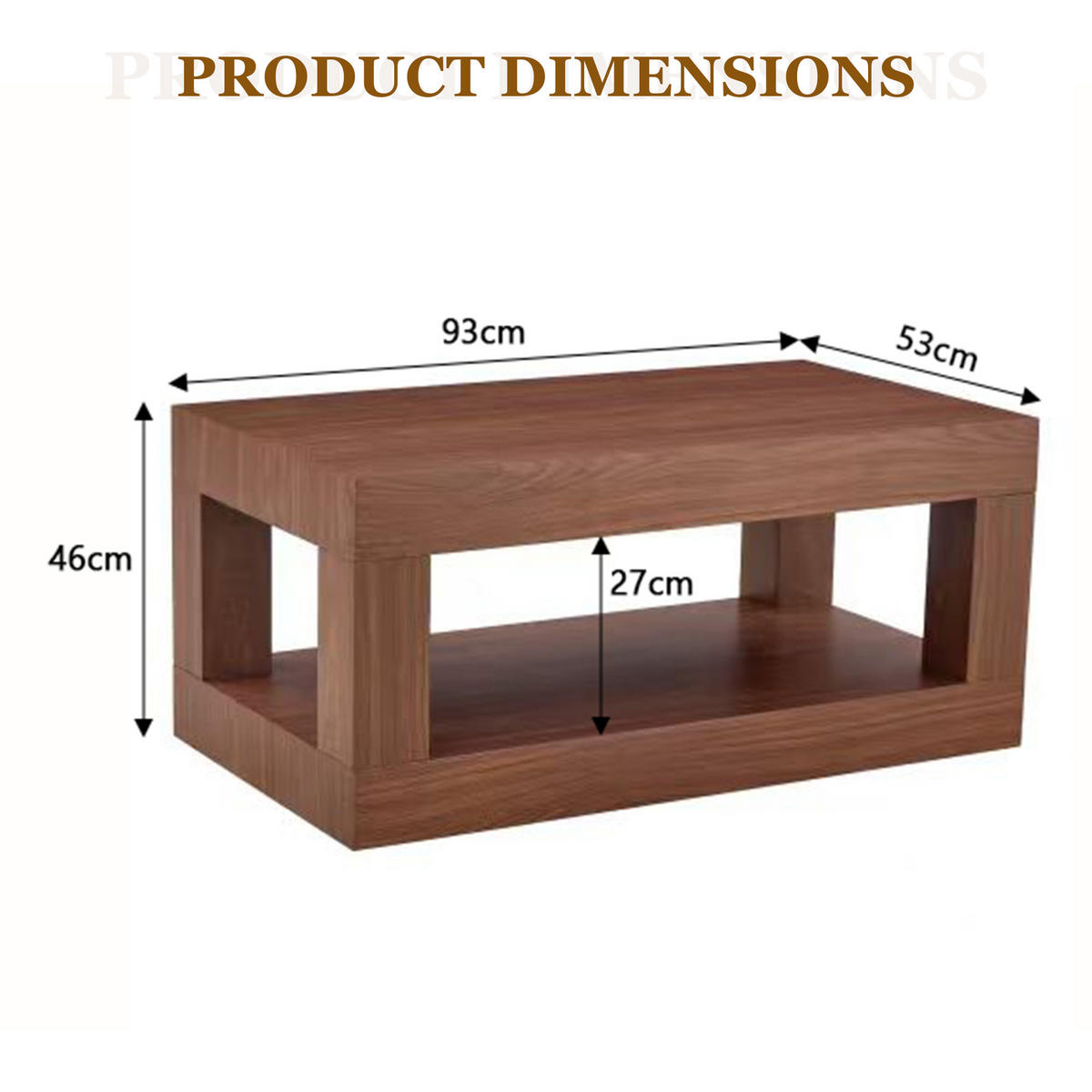 COUCHTISCH Walnuss 93/53/45,5 cm - Walnussfarben, Holzwerkstoff (53/93/45.5cm) - PANGIVO