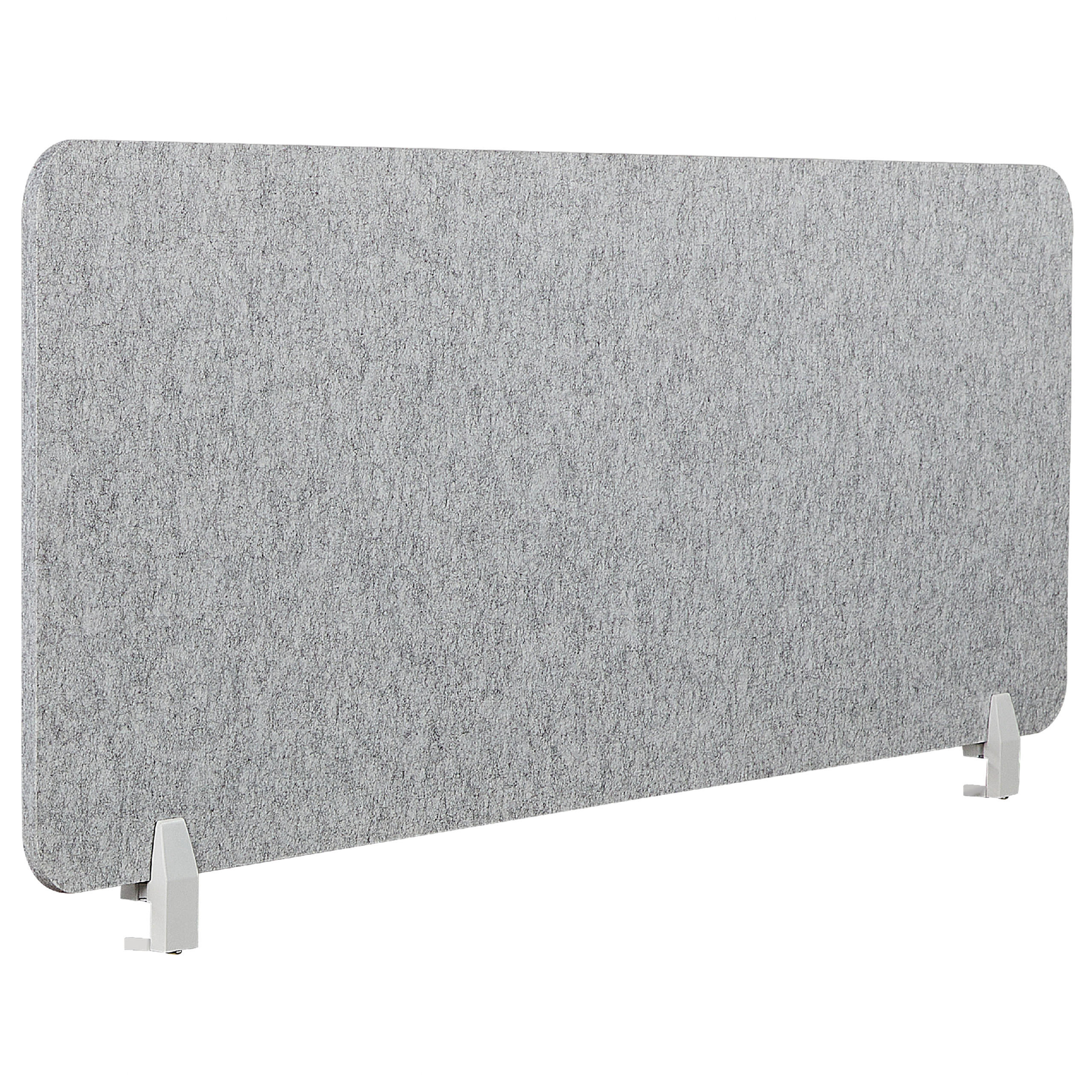 SCHREIBTISCHTRENNWAND 160 x 50 cm Hellgrau Split - Grau, Textil (160/50/1cm) - Beliani