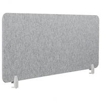 SCHREIBTISCHTRENNWAND 160 x 50 cm Hellgrau Split - Grau, Textil (160/50/1cm) - Beliani