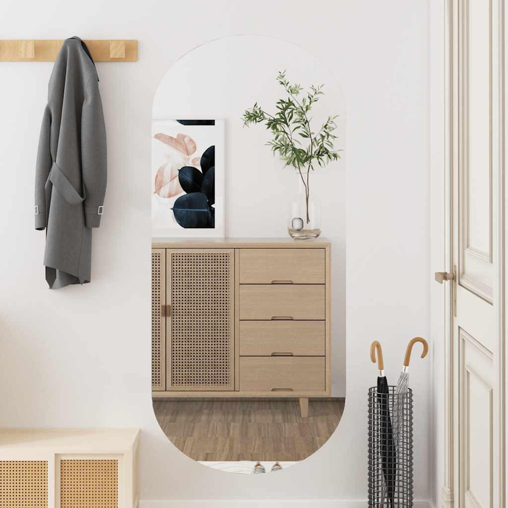 WANDSPIEGEL 45x100 cm Glas Oval - Silberfarben, Glas (45/100/100cm) - furnicato