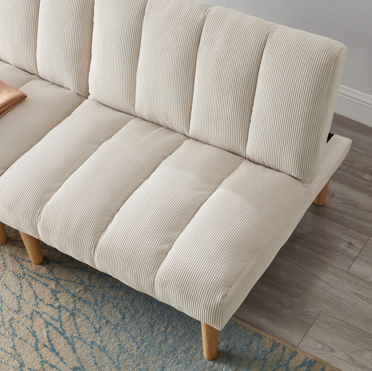 SCHLAFSOFA 3-fach verstellbar Corduroy Beige - Beige, Holzwerkstoff (167/72/82cm) - Meubliv