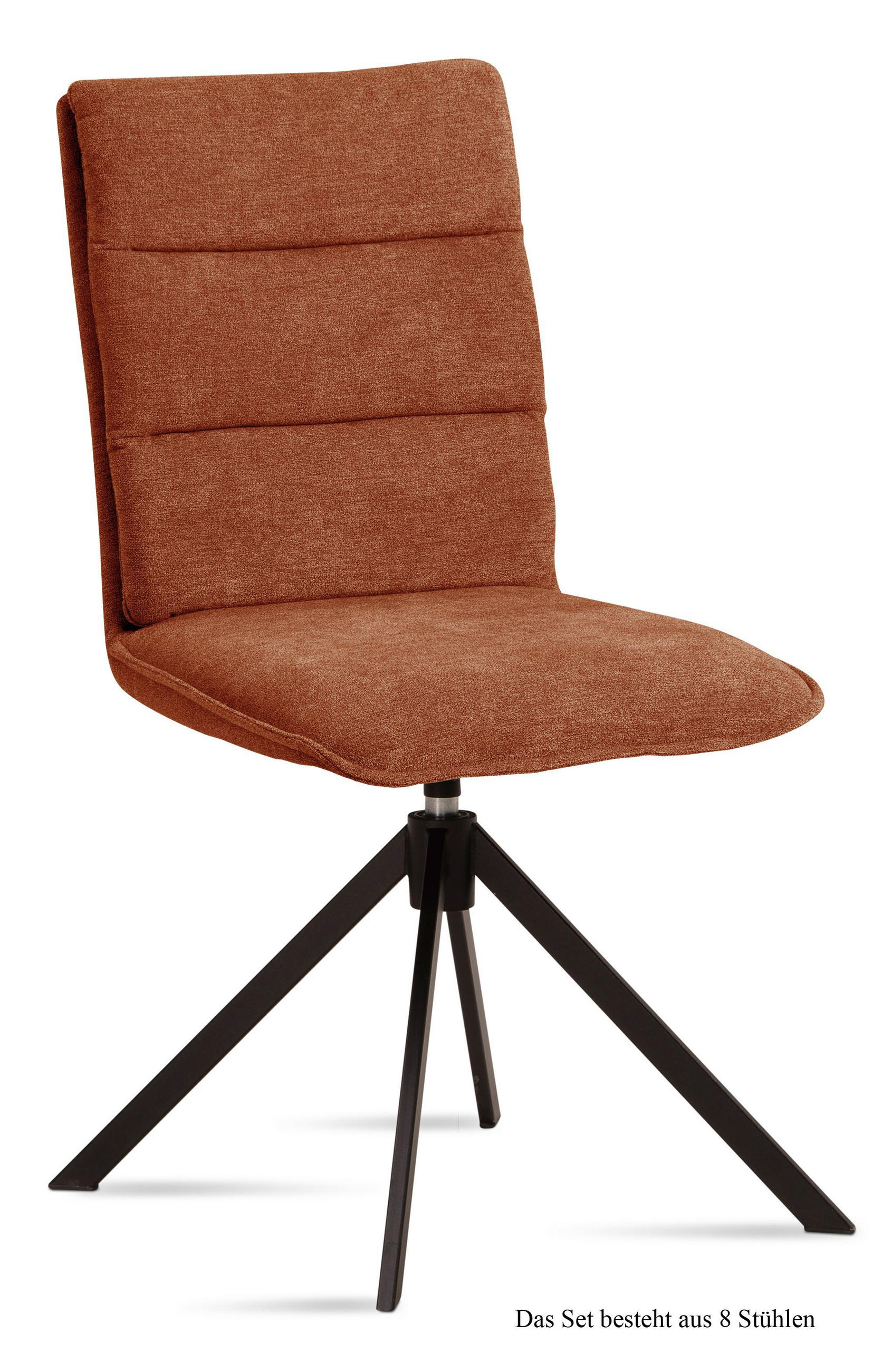 ESSZIMMERSTUHL drehbar (8er-Set) Dekava 47x92x60 Schwarz/Cognac - Cognac/Schwarz, Kunststoff (60/92/47cm) - 58aufmkessel