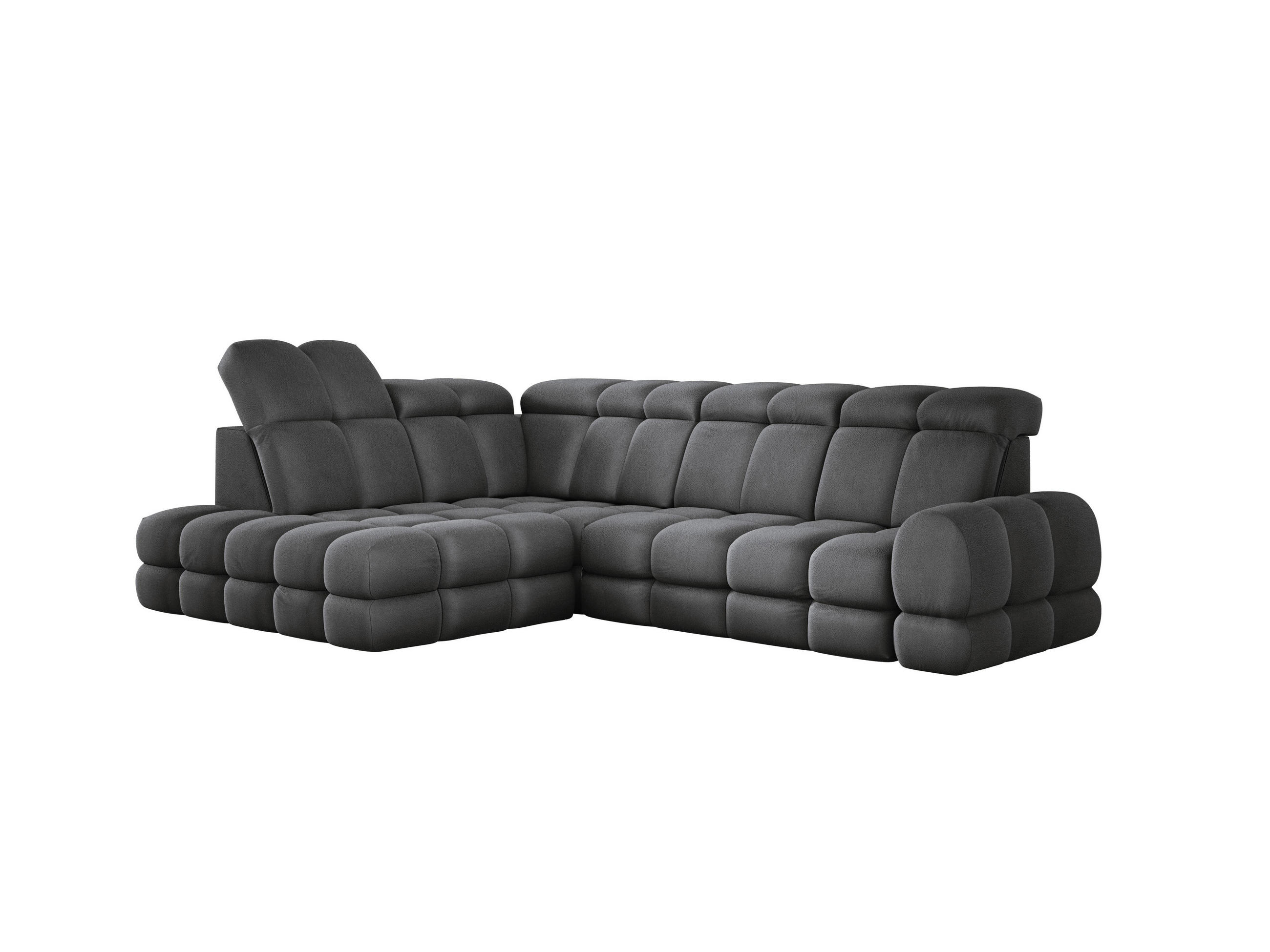 ECKSOFA TOLLO Solar-stoff L-form 302x217x105 cm grau - Dunkelgrau, Holz/Textil (302/217cm) - DomoHome