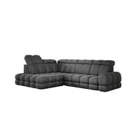 ECKSOFA TOLLO Solar-stoff L-form 302x217x105 cm grau - Dunkelgrau, Holz/Textil (302/217cm) - DomoHome