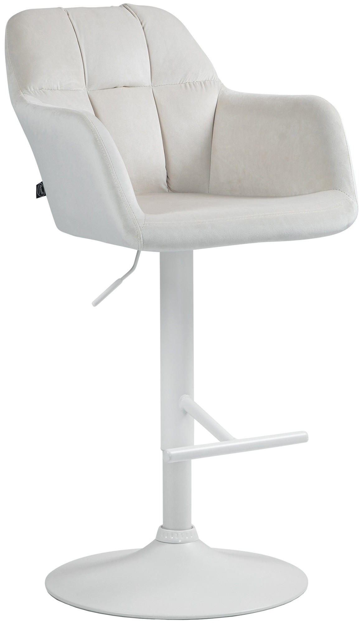 BARHOCKER Natoma Samt 97-118x57x59 cm Creme - Creme, Textil (57/97/59cm) - furnicato