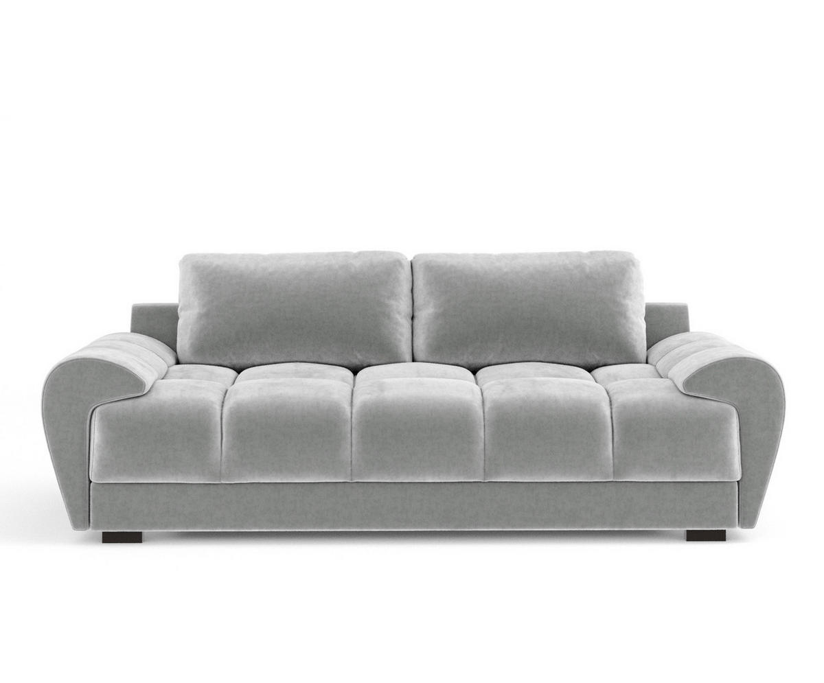 3-SITZER SOFA Peebles Creme Samtstoff - Creme/Schwarz, Holz/Holzwerkstoff (244/90/101cm) - Maison de Reve