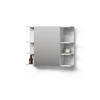 BADSPIEGELSCHRANK Fucino Beton 79.6 x 64 cm - Schieferfarben, Holzwerkstoff (79.6/64/21.2cm) - Livinity®
