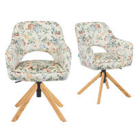 BÜROSTUHL Mika-Amia 2er-Set - Honigeiche/Multicolor, Eichenholz/Holz (60/88/65cm) - DUBI Möbel