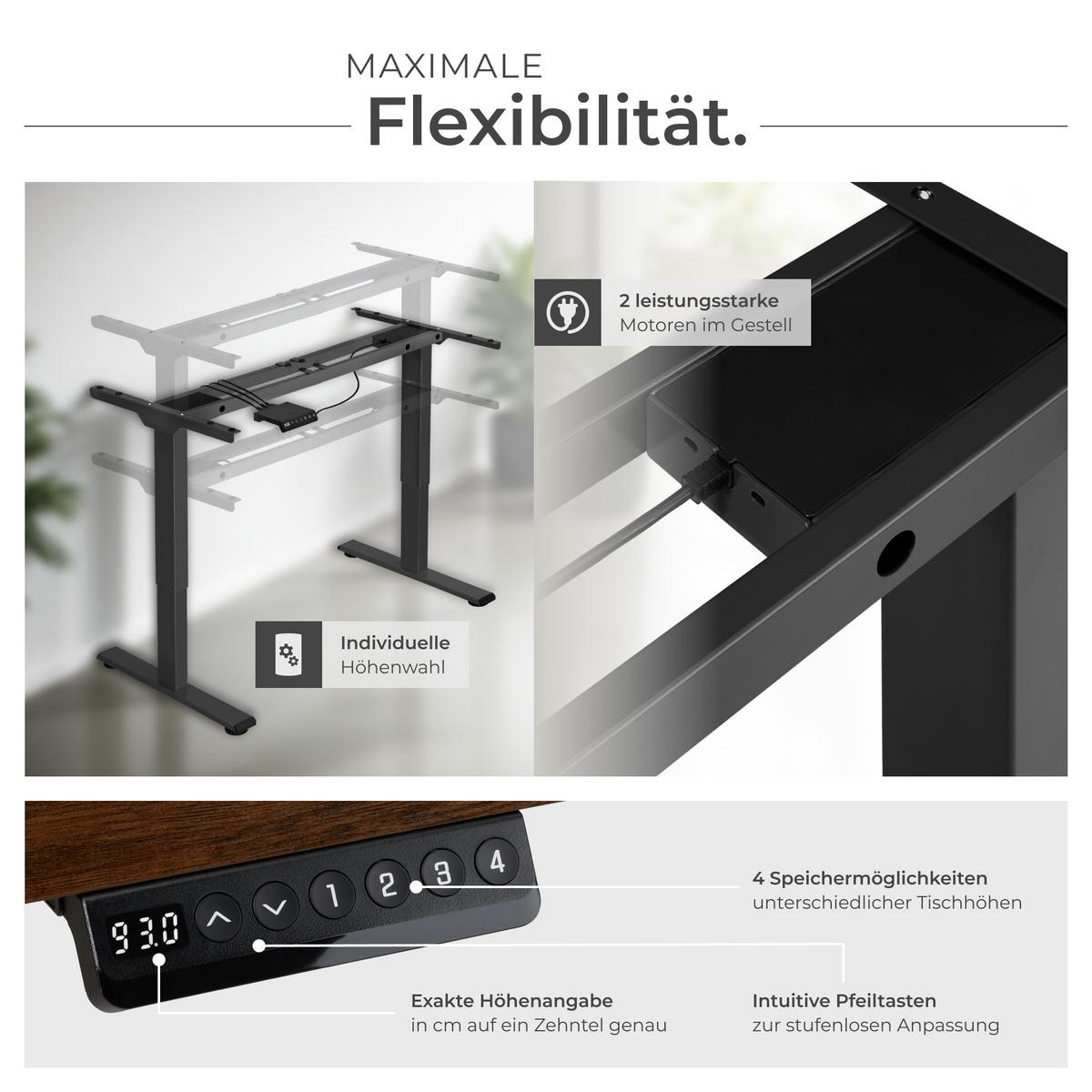 TISCHGESTELL Melville,110 - 168 x 60 x 70 - 119 cm,schwarz - Schwarz, Textil (60/168/119cm) - tectake