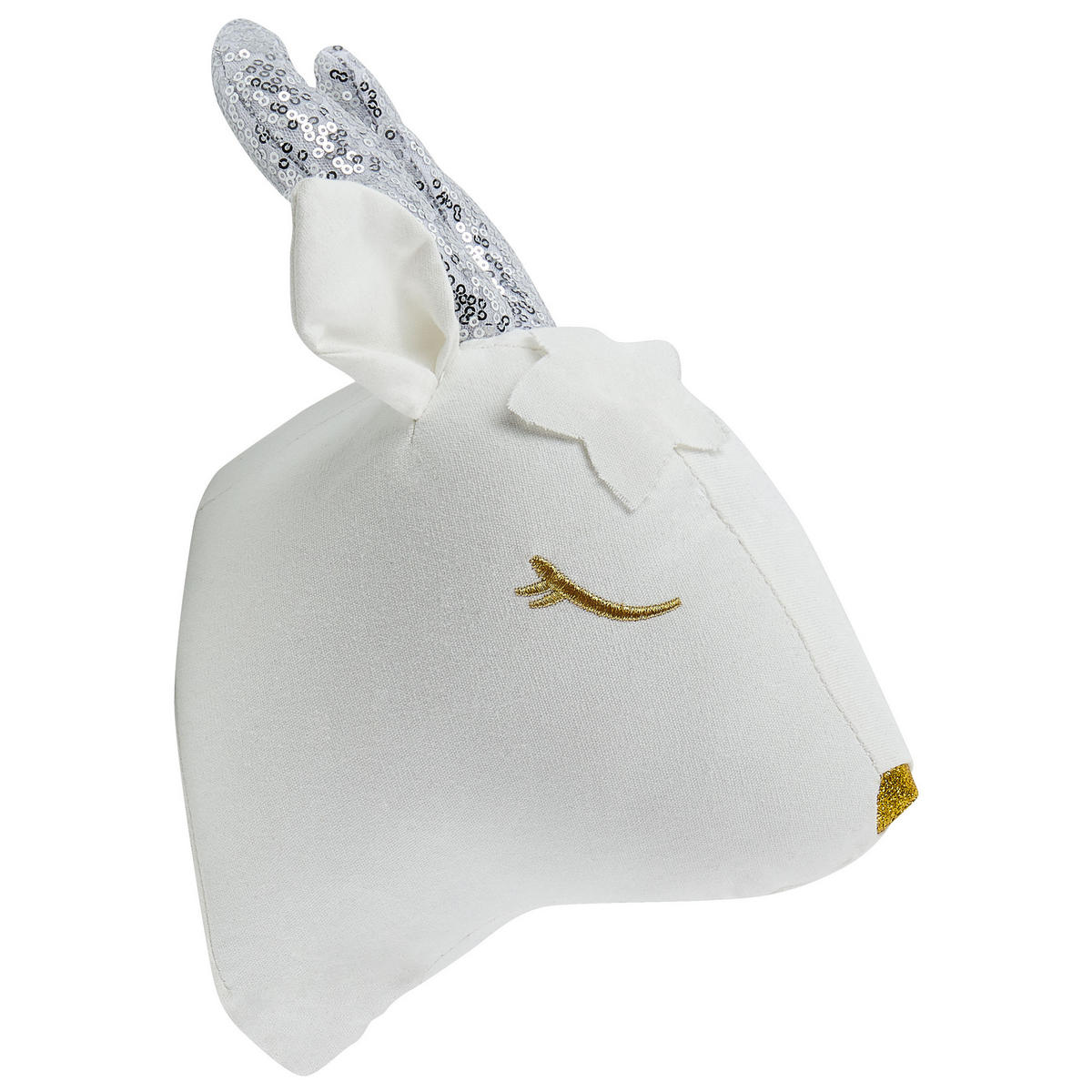 WANDDEKORATION cremeweiß/silber weiß Suzy - Weiß, Textil (20/29/18cm) - Beliani