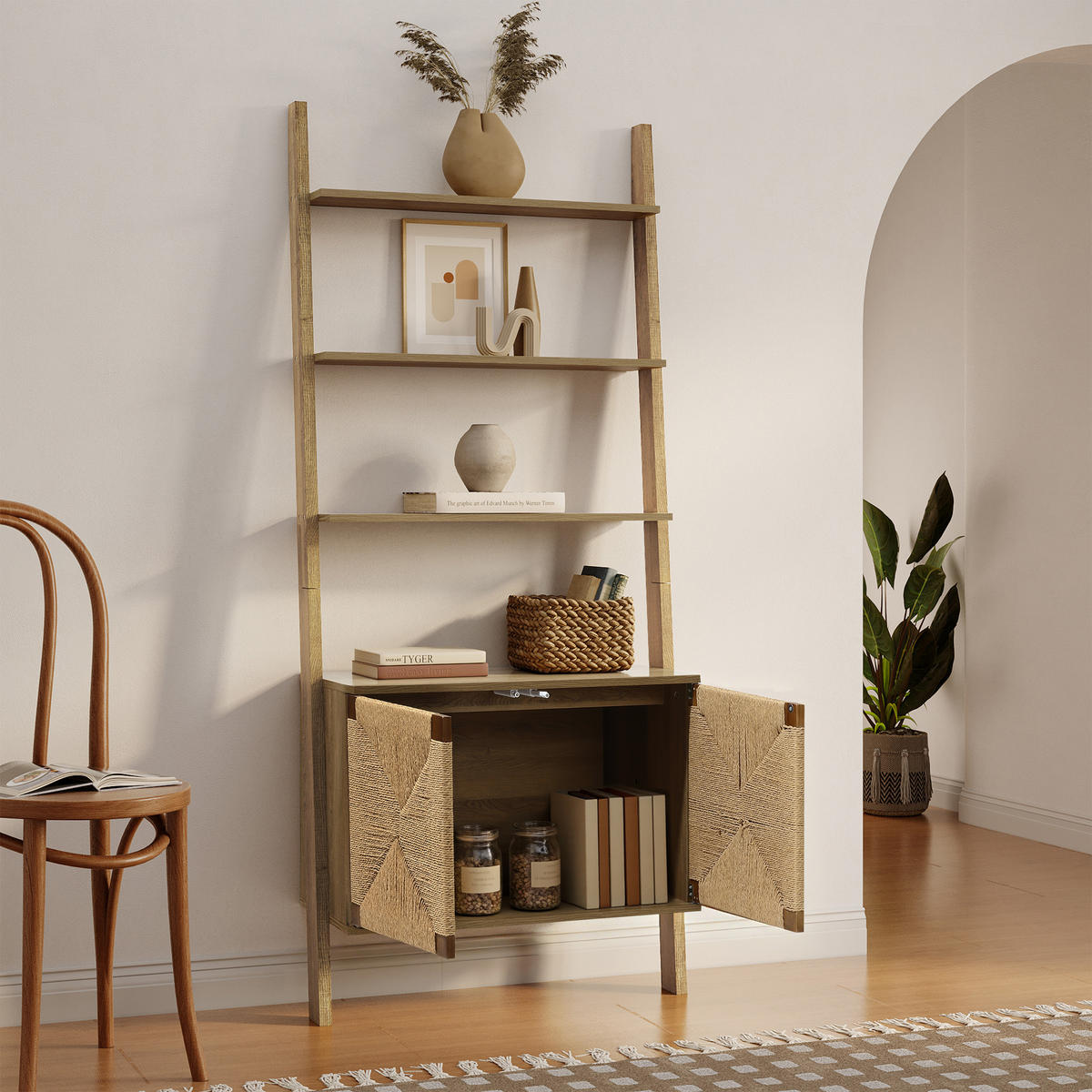 REGAL im Vintage-Naturstil, Holz | B80 x T43,9 x H180 cm - Braun, Holzwerkstoff (80/180/43.9cm) - Hometopia