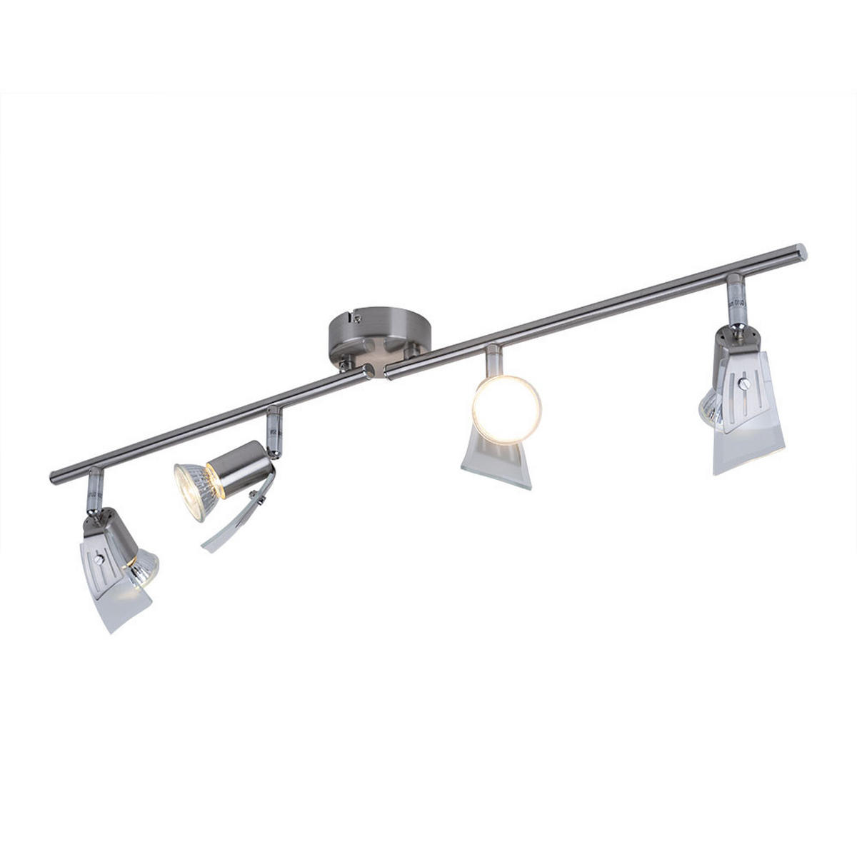 LED DECKENSPOt Nickel Silber - Silberfarben, Glas (71/14/14cm) - Globo Lighting