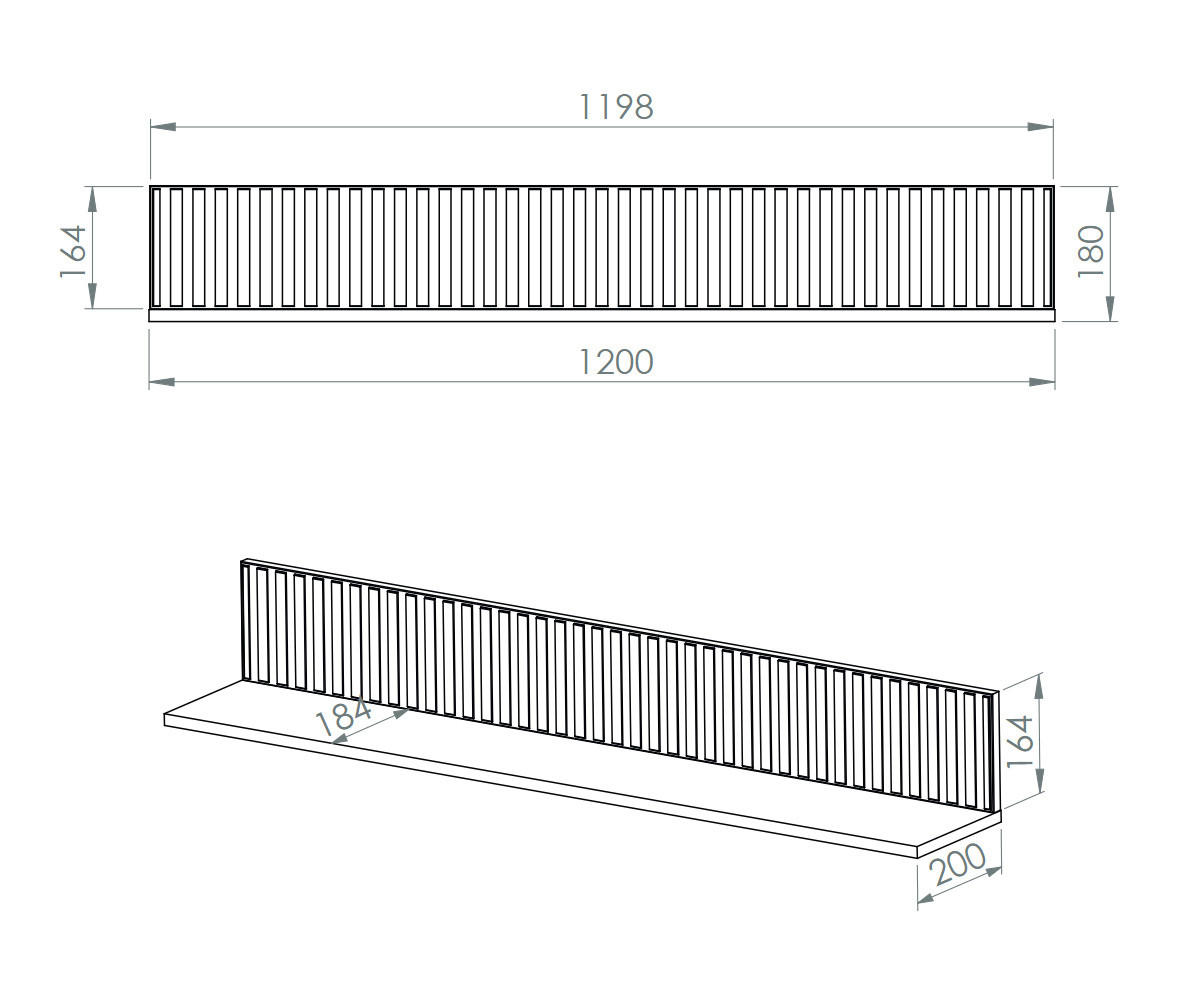 WANDREGAL Sophie kaschmir matt 120 / 20 / 18cm - Braun, Holz/Holzwerkstoff (120/18/20cm) - Feldmann-Wohnen