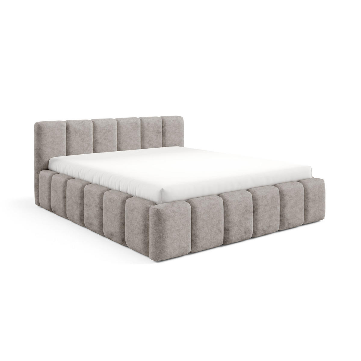 POLSTERBETT KALLA Medium 160x200 cm mit Bettkasten – PERFECT HARMONY 04 - Beige, Holz (160/200cm) - Dekori_Interiors