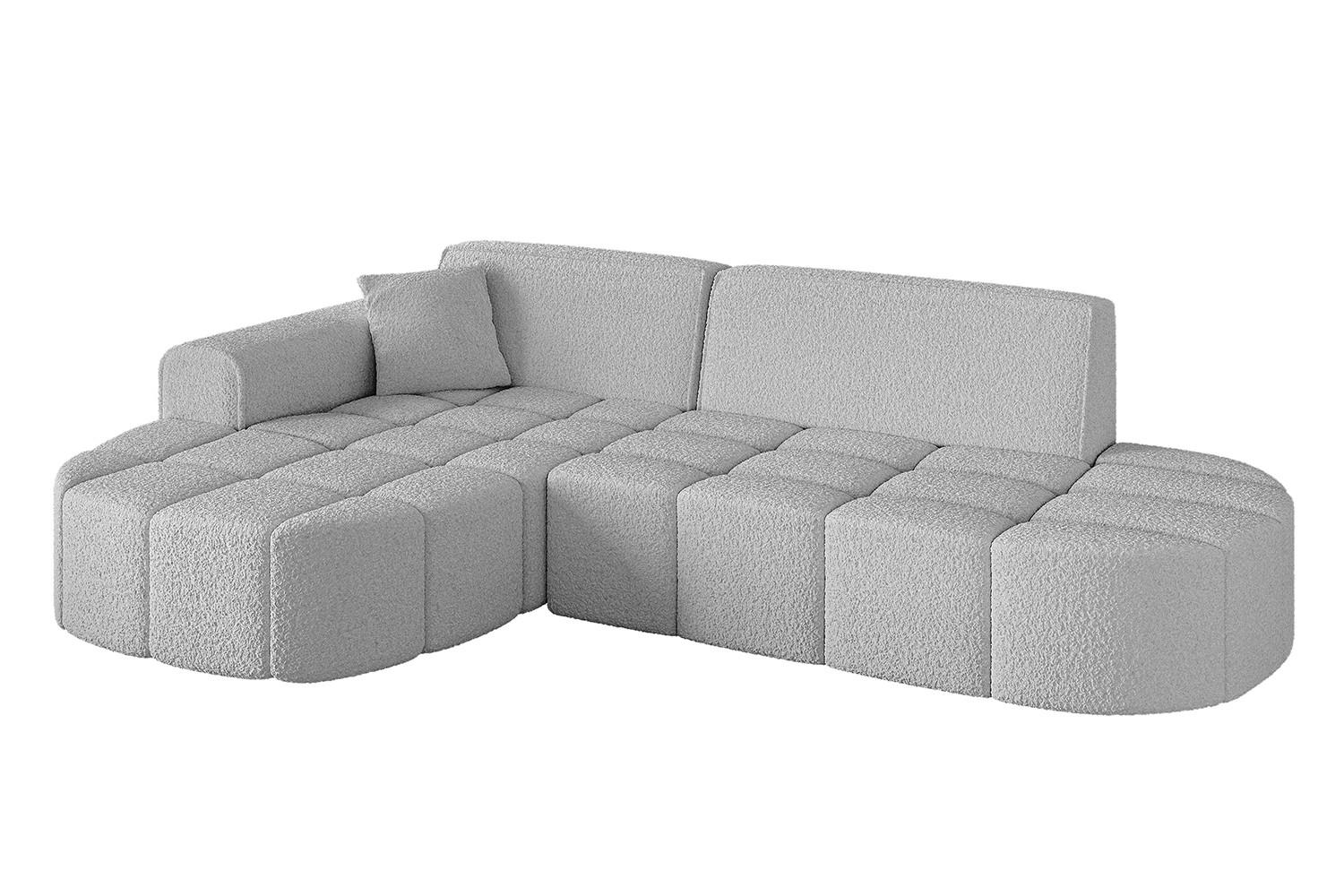ECKSOFA Ottomane Links LIVO-L1 - 252x173x79,5 cm Hellgrau - Hellgrau, Holzwerkstoff/Textil (252/173cm) - ALTDECOR