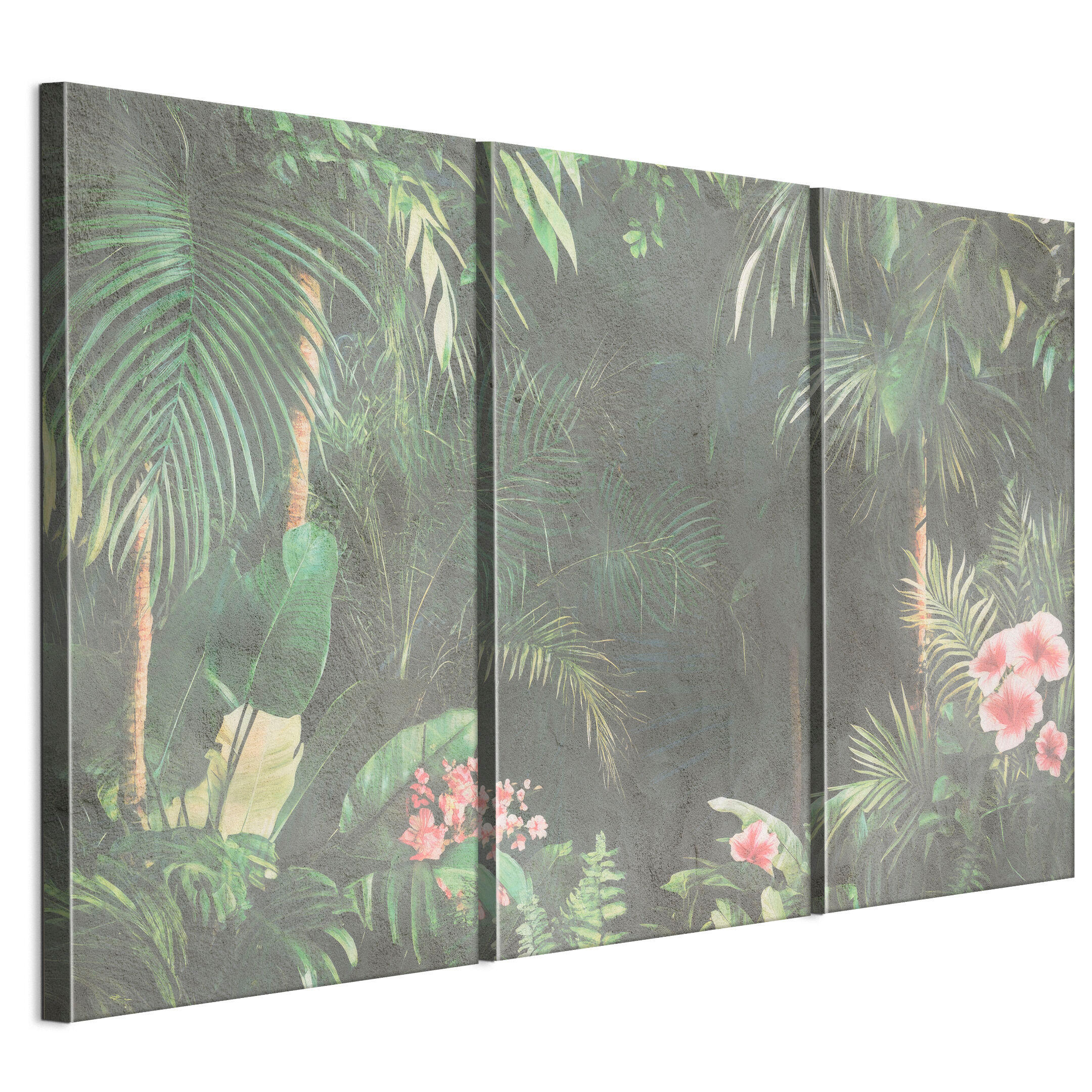 LEINWANDBILD Dschungel 3-tlg. 90x60 cm - Multicolor, Holz (90/60cm) - LUMASOUL