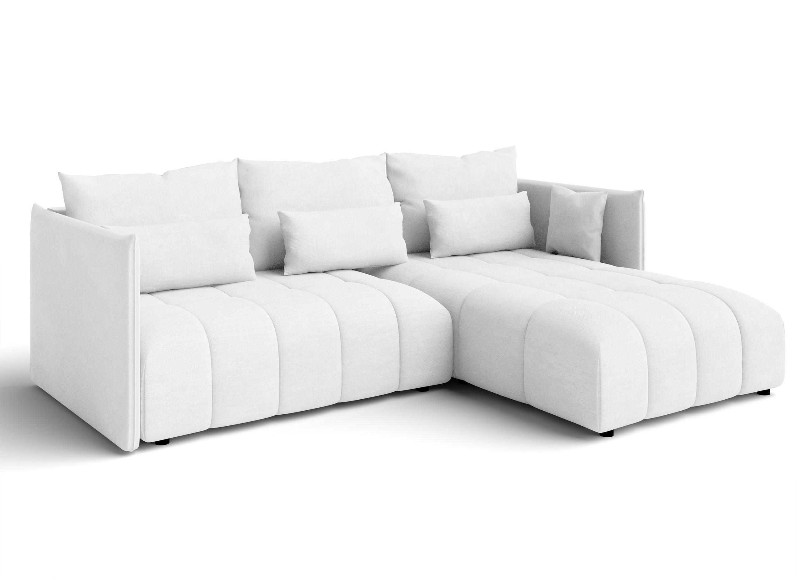 ECKSOFA L Form Cosmova Weiß 245/182/83 cm mit Schlaffunktion - Schwarz/Weiß, Kunststoff/Textil (245/182cm) - AX Living