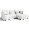 ECKSOFA L Form Cosmova Weiß 245/182/83 cm mit Schlaffunktion - Schwarz/Weiß, Kunststoff/Textil (245/182cm) - AX Living