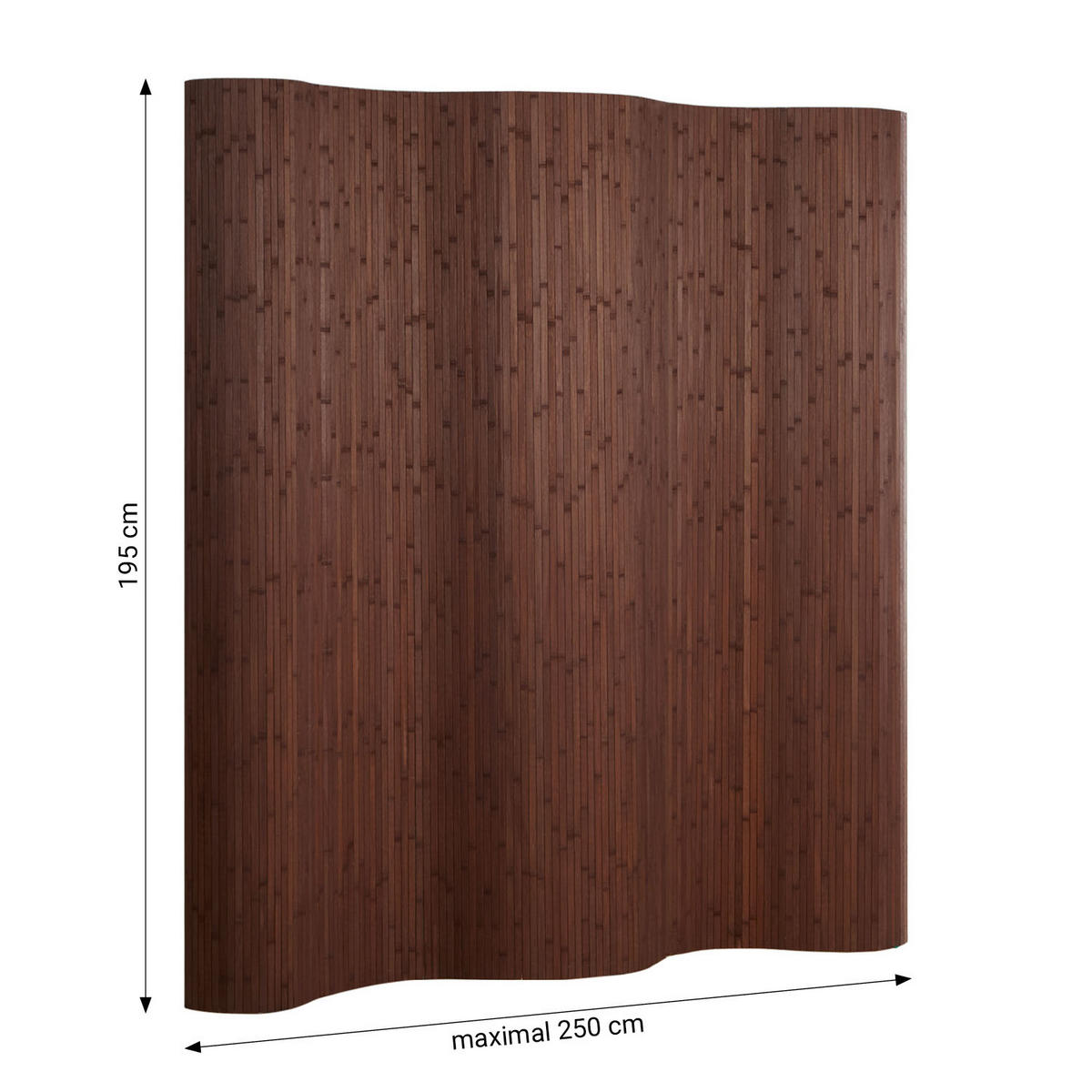 PARAVENT 250/200 cm Braun Raumteiler Bambus - Dunkelbraun, Naturmaterialen (250/195/0.3cm) - Homestyle4u