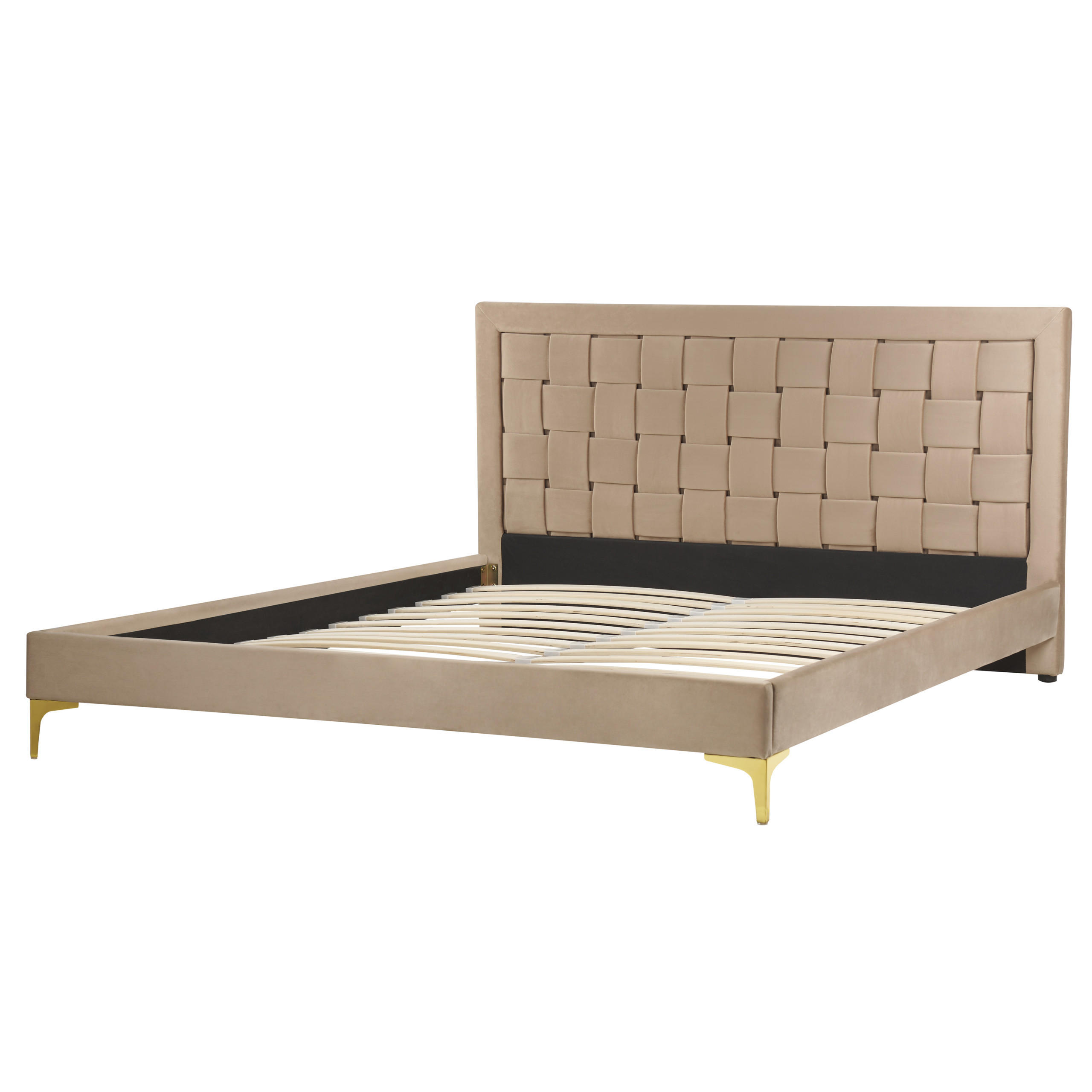 DOPPELBETT 160/200cm Taupe Limoux - Taupe, Textil (160/200cm) - Beliani