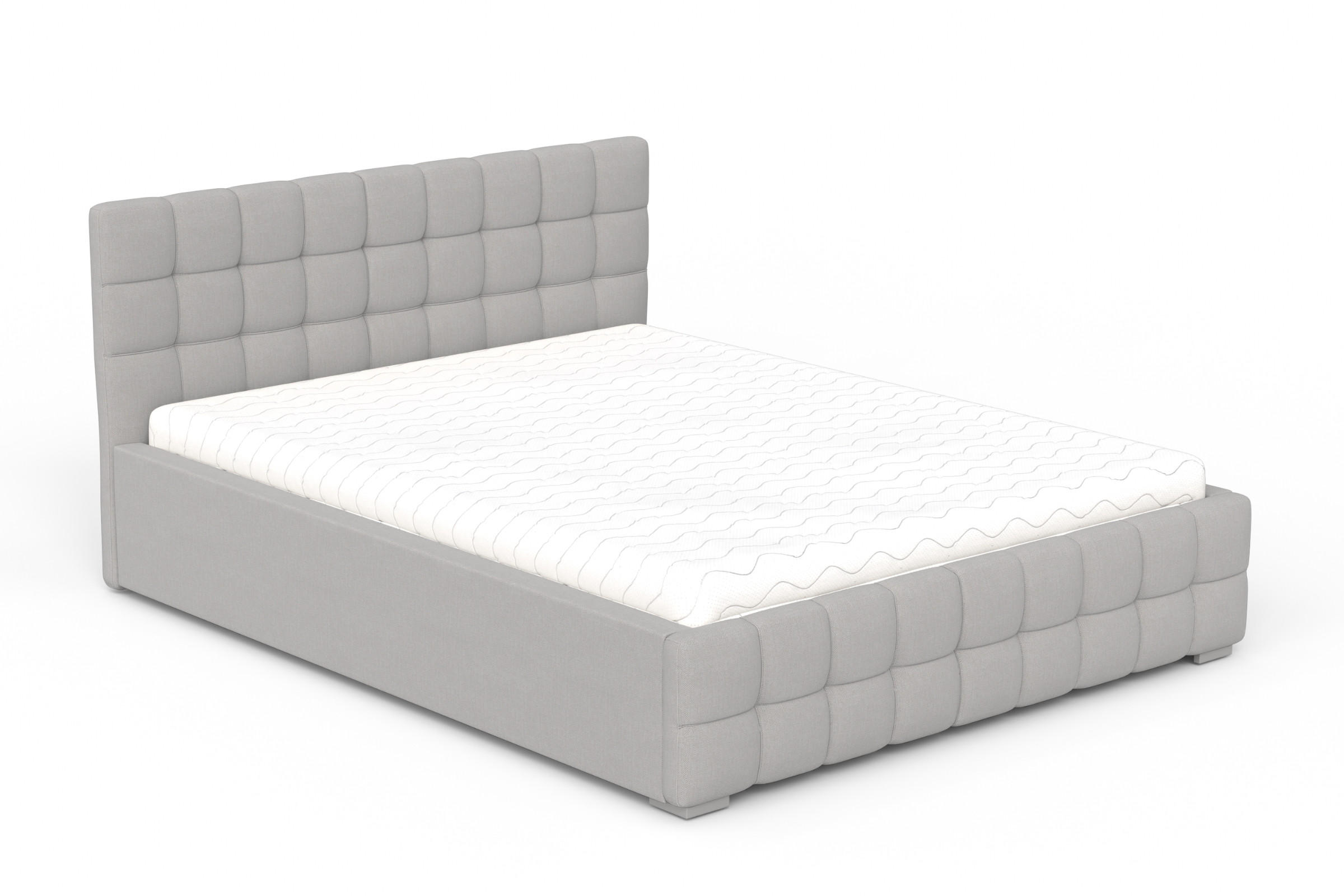 POLSTERBETT LIVO 200/200 in Velours Hellgrau - Hellgrau, Holzwerkstoff/Textil (200/200cm) - Deine Möbel 24