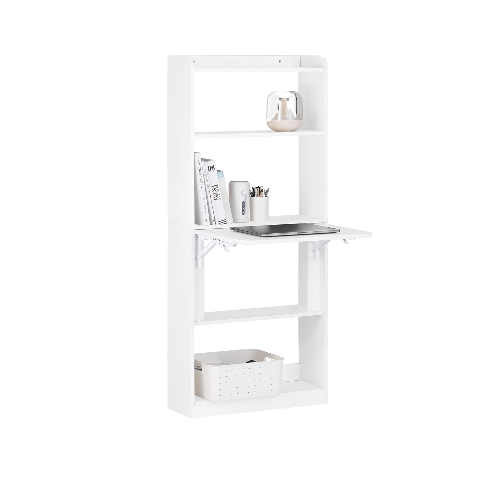 SCHREIBTISCH Weiß klappbar - Weiß, Holzwerkstoff (58/64/145cm) - SoBuy