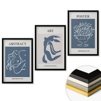 WANDBILDER 3er-Set - 40x60 cm Schwarzer Rahmen - Matisses stilvolle abstrakte Muster - Schwarz, Kunststoff (40/60cm) - ArtPrintCave