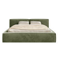 POLSTERBETT Tilves Low Olivgrün 160x200 cm - Schwarz/Olivgrün, Kunststoff/Textil (160/200cm) - Selsey