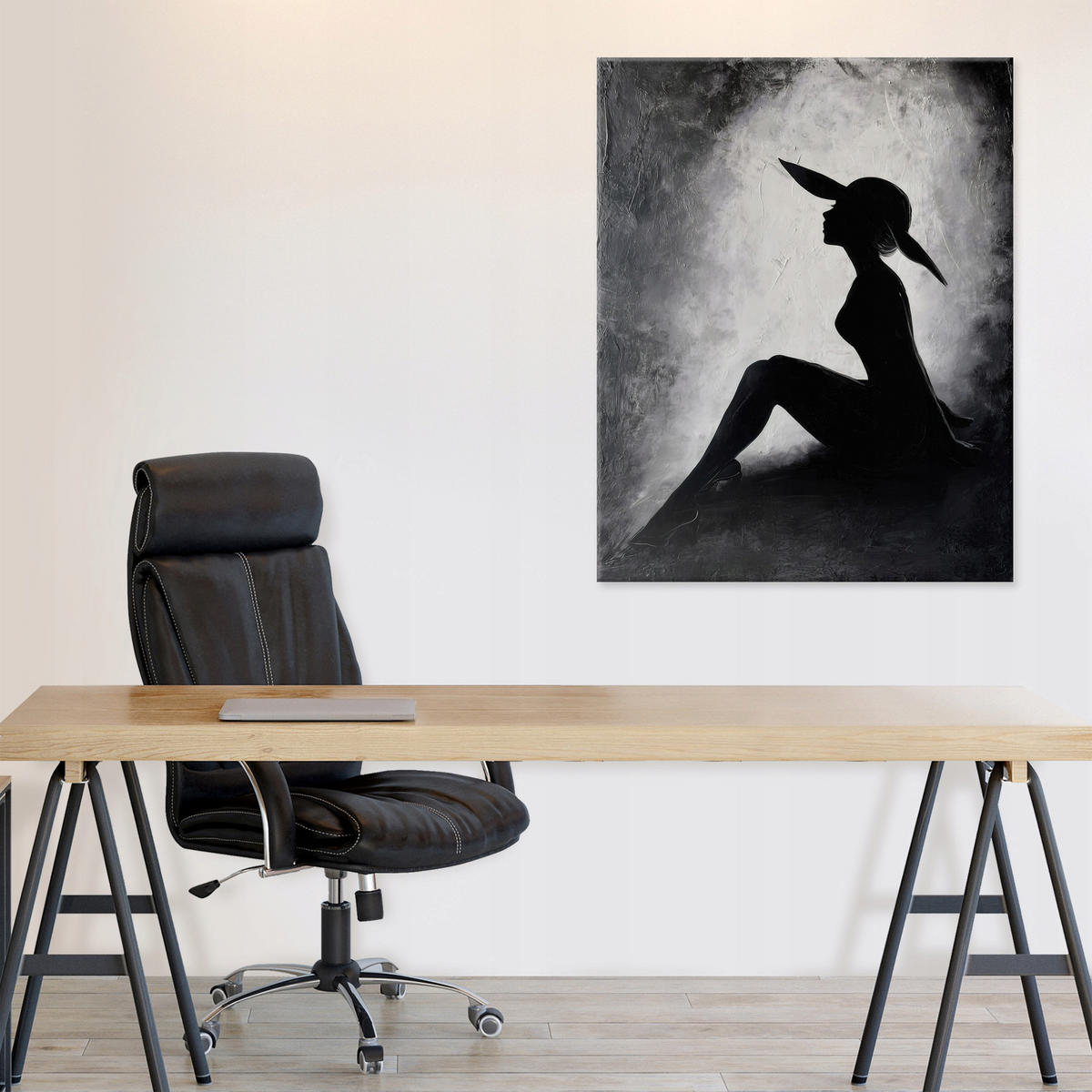 LEINWANDBILD Frau Morceau Schwarz 80x120 cm - Multicolor, Holzwerkstoff (80/120cm) - Wallarena