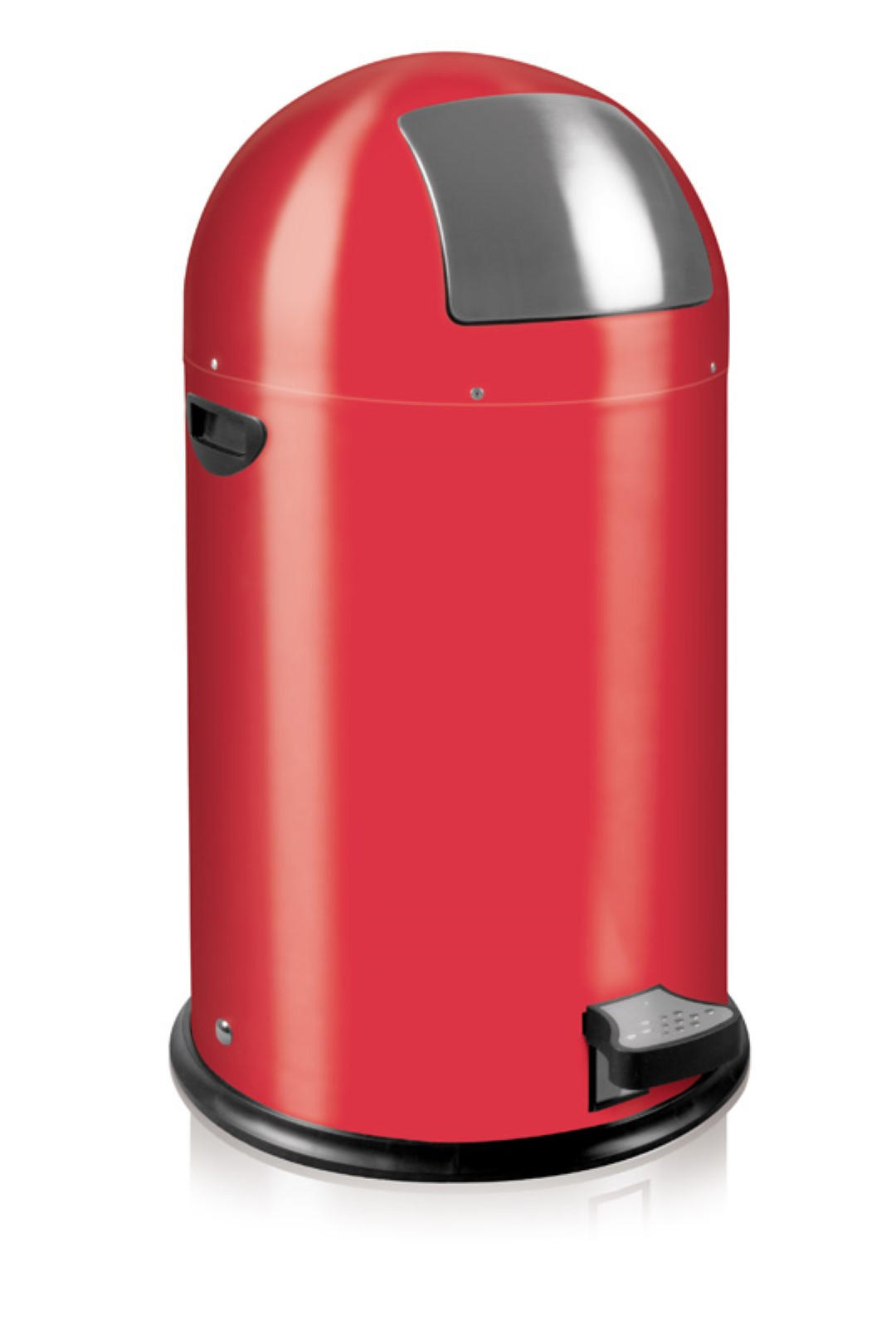 MÜLLEIMER Stilvoller Eleganter Mit Starkem Fußpedal und Verzinktem Inneneimer 33 Liter 70 x 38 x 37,5 cm Rot - Rot, Metall (38/70/43.5cm) - PROREGAL