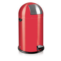 MÜLLEIMER Stilvoller Eleganter Mit Starkem Fußpedal und Verzinktem Inneneimer 33 Liter 70 x 38 x 37,5 cm Rot - Rot, Metall (38/70/43.5cm) - PROREGAL