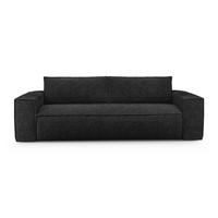 SCHLAFSOFA GERADE Samt Anthrazit 234cm - Dunkelgrau/Anthrazit, Textil (234/90/100cm) - Sia Home