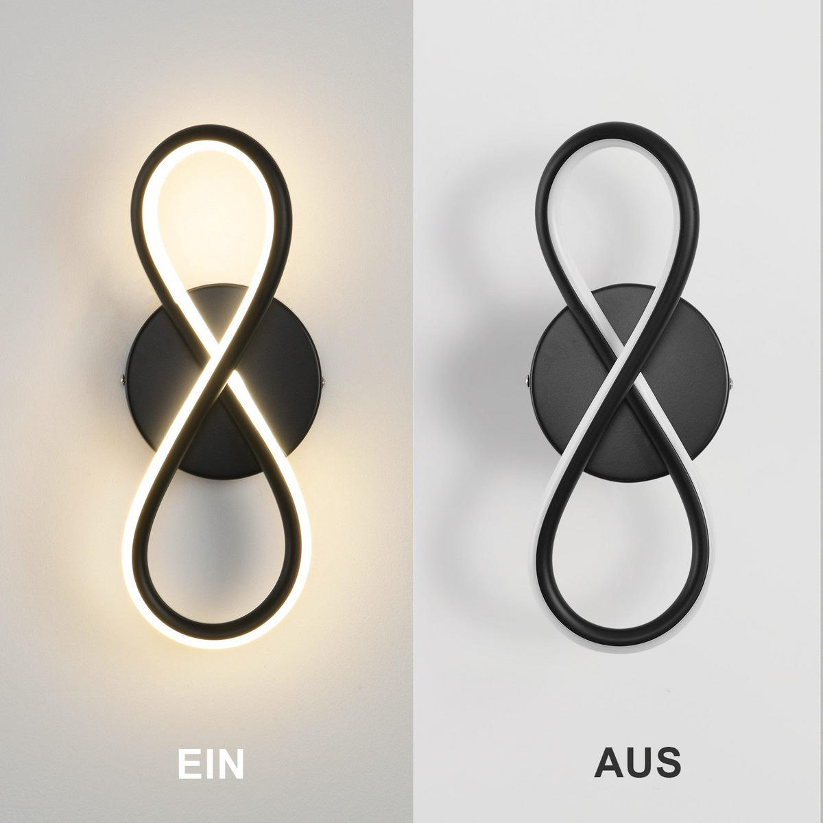 LED WANDLEUCHTE Massie - Schwarz, Metall (31/9/12cm) - Nettlife