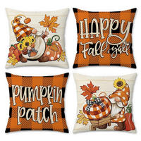 ZIERKISSENBEZÜGE 45 x 45 cm 4er Set Herbst Gnom Kürbis - Multicolor, Textil (45/45cm)